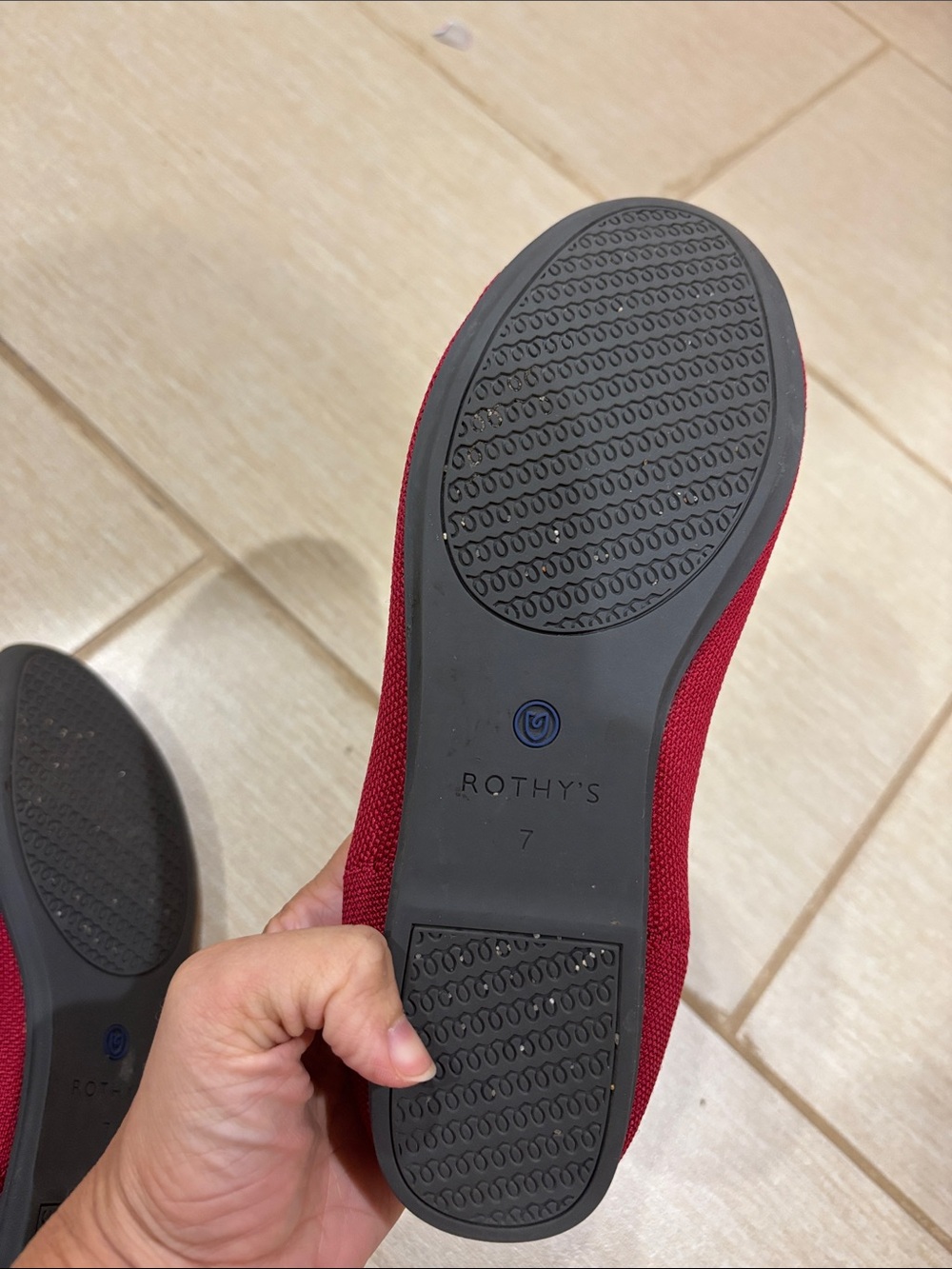 Rothy's Women's Red Knit Slip-On Flats - Picture 2 of 2